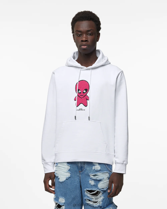 Men GCDS Wirdo Regular Hoodie White 0FVX62