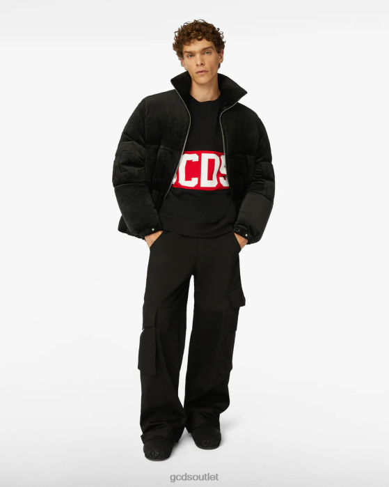 Men GCDS logo band regular crewneck Black 0FVX75