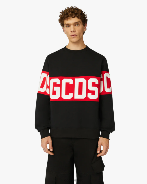 Men GCDS logo band regular crewneck Black 0FVX75