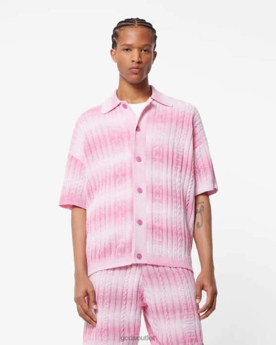 Men GCDS Braids Degrade Shirt Fuchsia 0FVX31