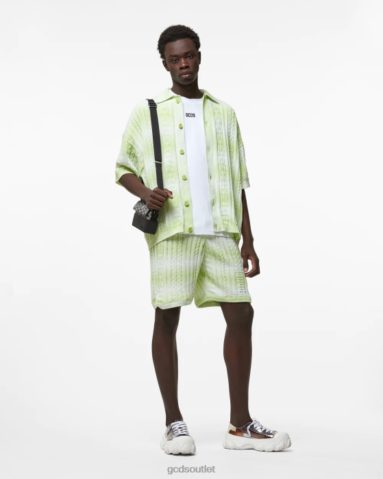 Men GCDS Braids Degrade Shirt Lime 0FVX32