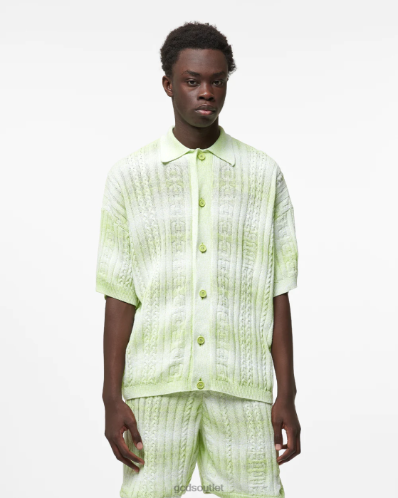 Men GCDS Braids Degrade Shirt Lime 0FVX32