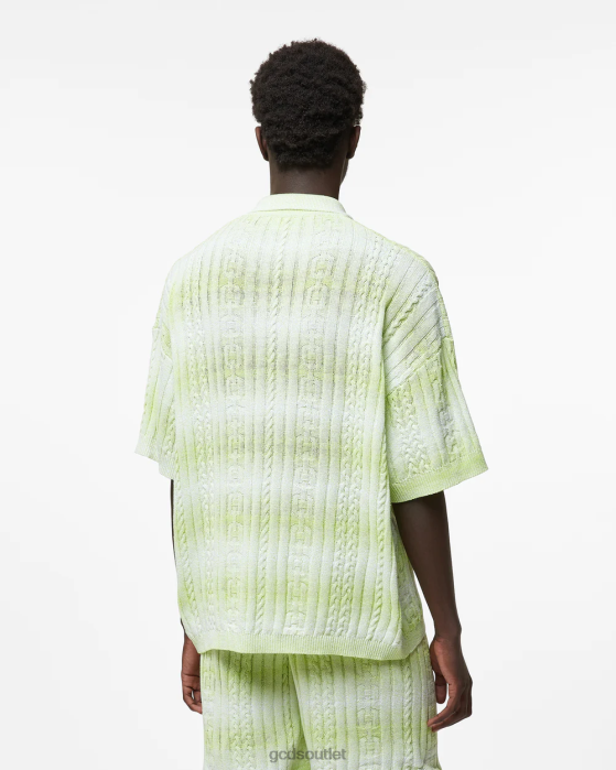 Men GCDS Braids Degrade Shirt Lime 0FVX32