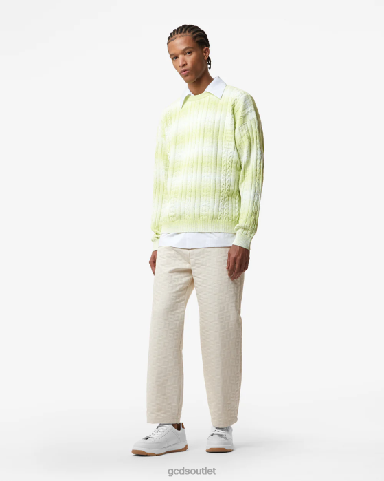 Men GCDS Braids Degrade Sweater Lime 0FVX33