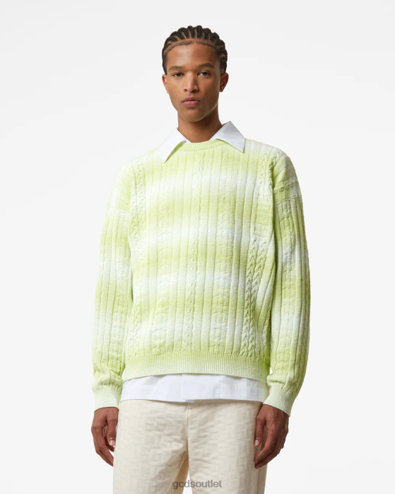 Men GCDS Braids Degrade Sweater Lime 0FVX33