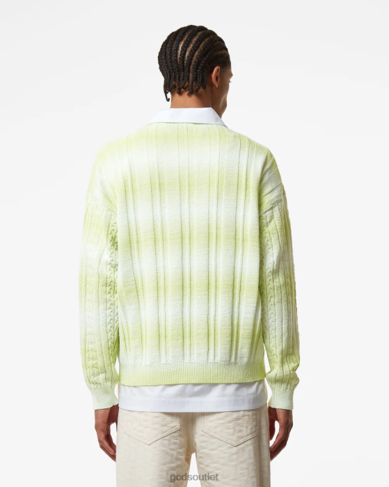 Men GCDS Braids Degrade Sweater Lime 0FVX33