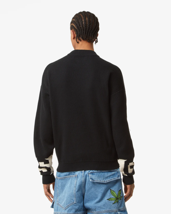 Men GCDS Cotton Low Band Sweater Black 0FVX24