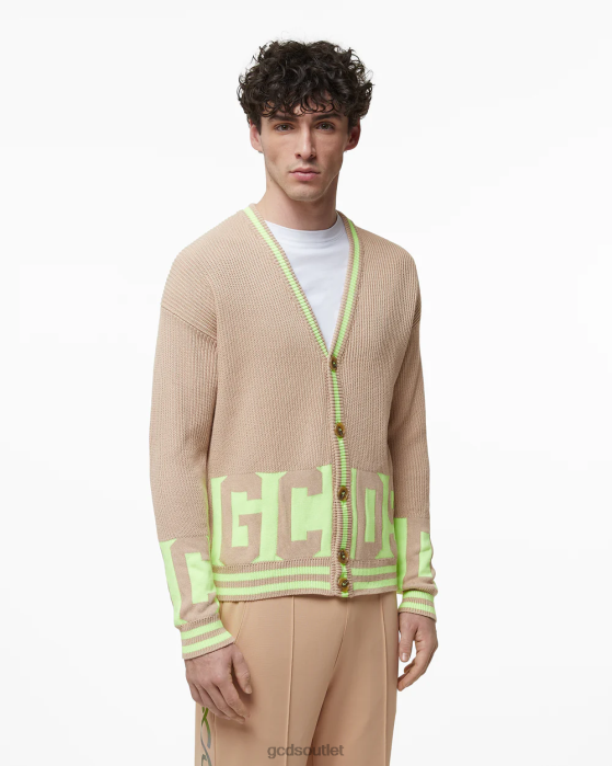 Men GCDS Low Band Cardigan Beige 0FVX27