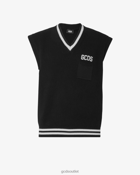 Men GCDS Low Band Gilet Black 0FVX22