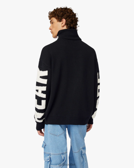 Men GCDS logo turtleneck Black 0FVX40