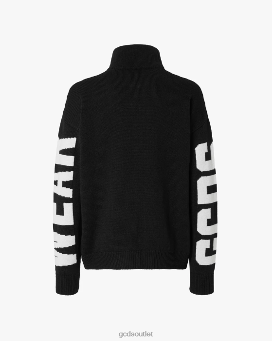 Men GCDS logo turtleneck Black 0FVX40