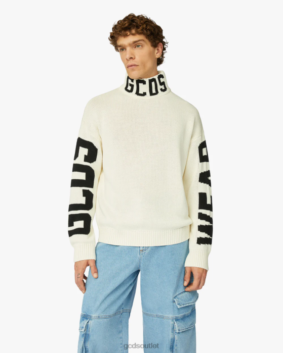 Men GCDS logo turtleneck Off White 0FVX41