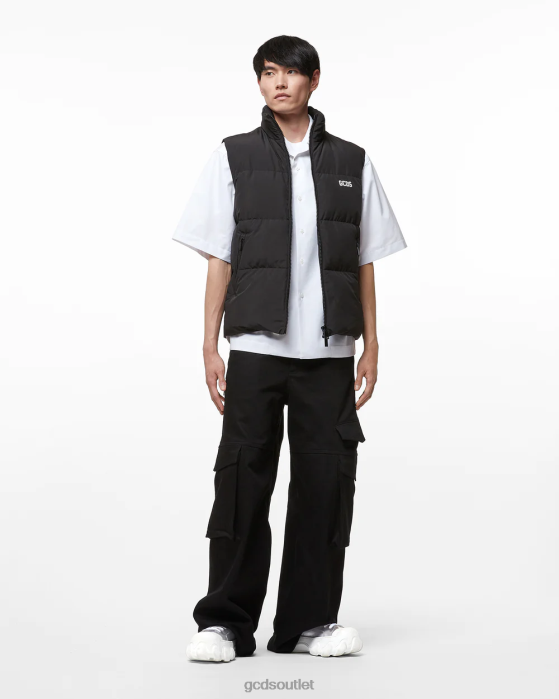 Men GCDS Low Band Puffy Vest White 0FVX11