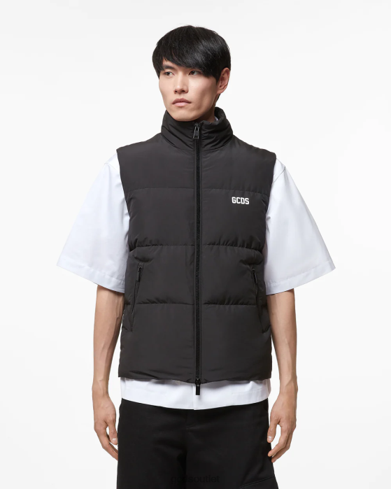 Men GCDS Low Band Puffy Vest White 0FVX11