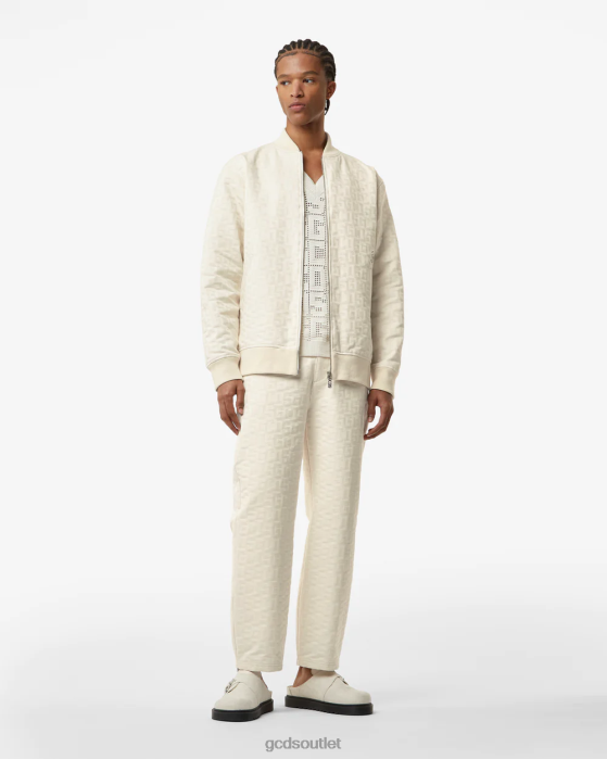 Men GCDS Monogram Cotton Regular Bomber Off White 0FVX3