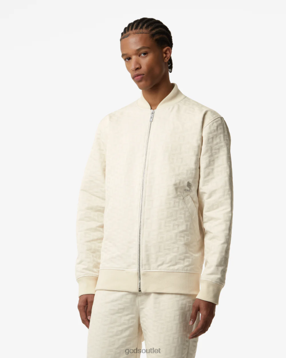 Men GCDS Monogram Cotton Regular Bomber Off White 0FVX3