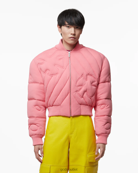 Men GCDS Patrick hand ebroidered cropped bomber Lilac 0FVX6