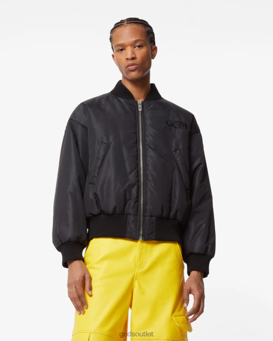 Men GCDS Spongebob embroidered cropped bomber Black 0FVX7