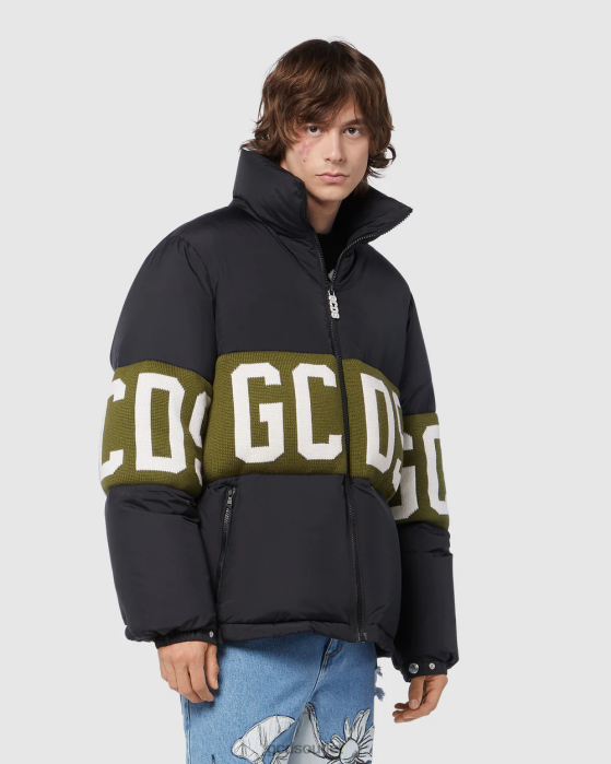 Men GCDS logo band puffer jacket Military Green 0FVX13