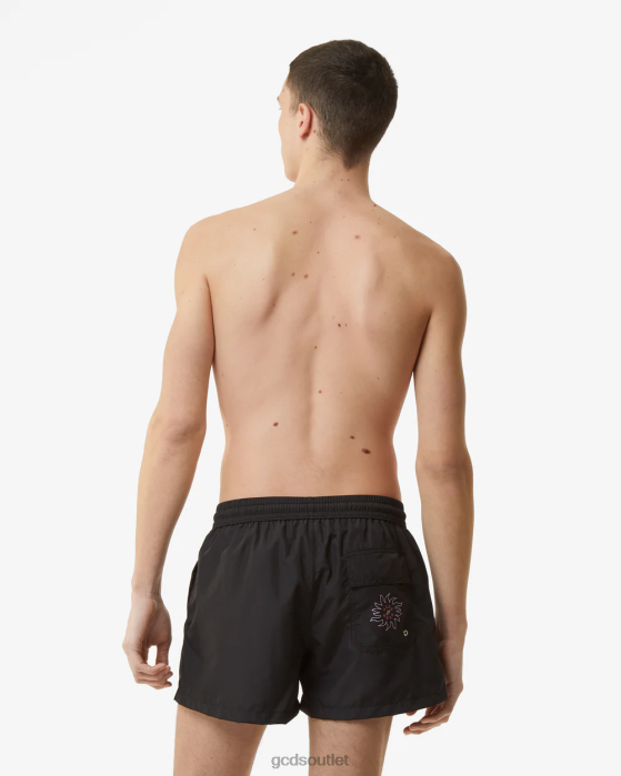 Men GCDS Surfing Wirdo Swim Shorts Black 0FVX152