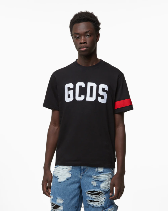 Men GCDS Logo Regular T-Shirt Black 0FVX79