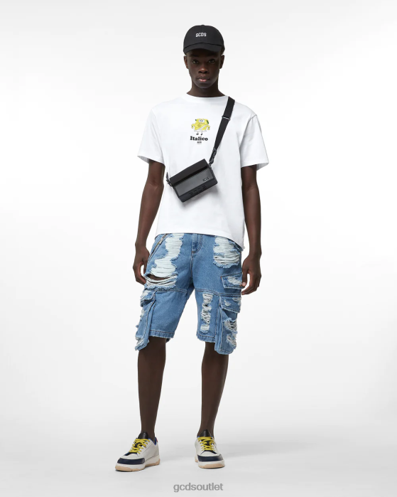 Men GCDS Spongebob Italico Basic T-Shirt White 0FVX89