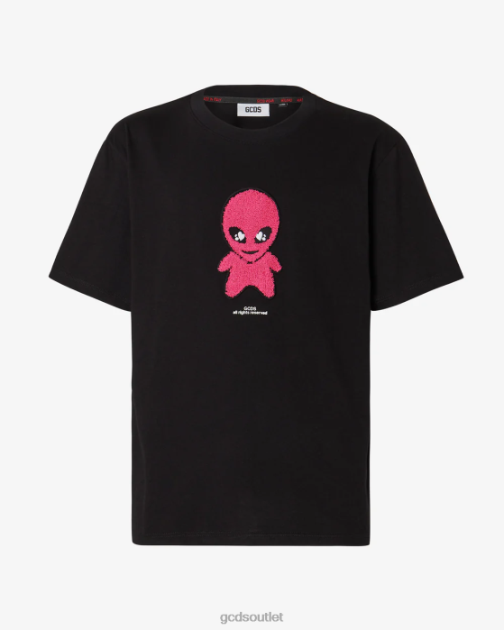 Men GCDS Wirdo Loose T-Shirt Black 0FVX96