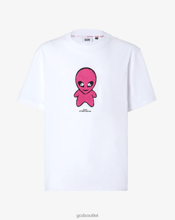 Men GCDS Wirdo Loose T-Shirt White 0FVX95