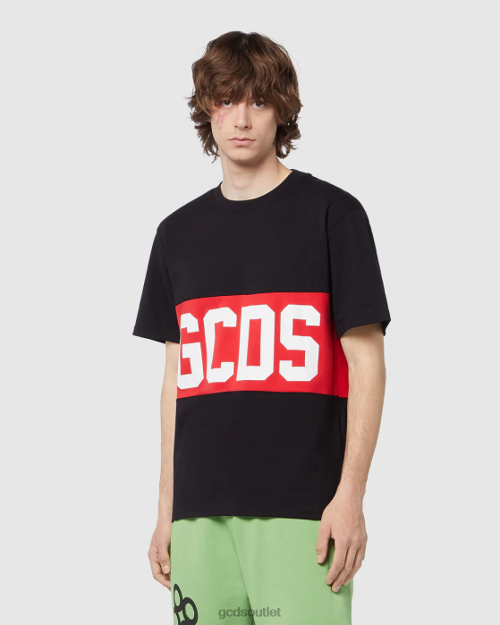 Men GCDS logo band regular t-shirt Black 0FVX310