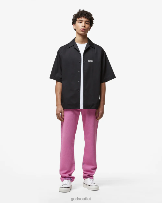 Men GCDS Bleached Straight Fit Denim Fuchsia 0FVX119