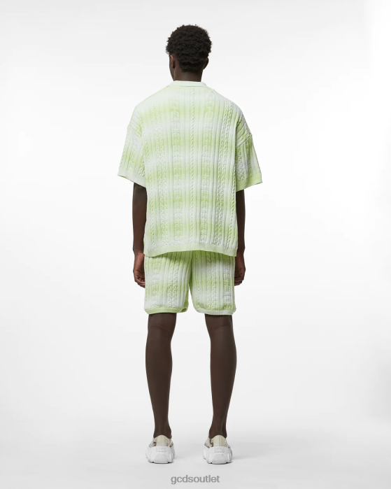 Men GCDS Braids Degrade Shorts Lime 0FVX113