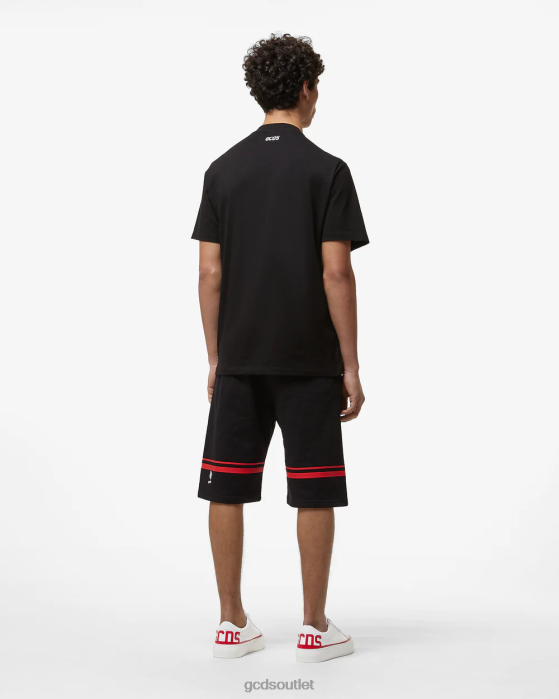 Men GCDS Low Logo Band Bermuda Black 0FVX139