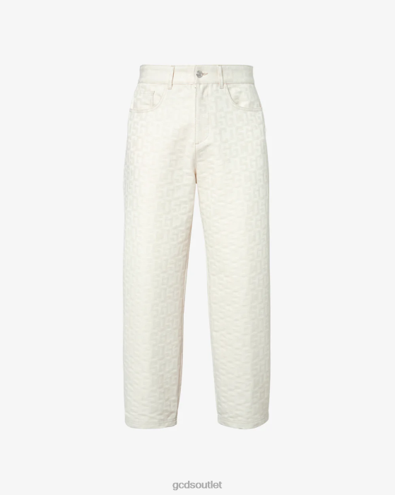 Men GCDS Monogram Ultrawide Trousers Off White 0FVX123