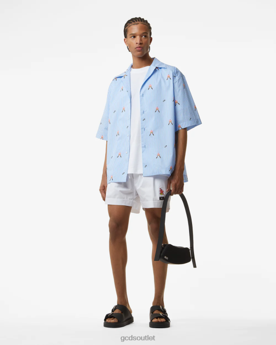 Men GCDS Patrick Basic Shorts White 0FVX121