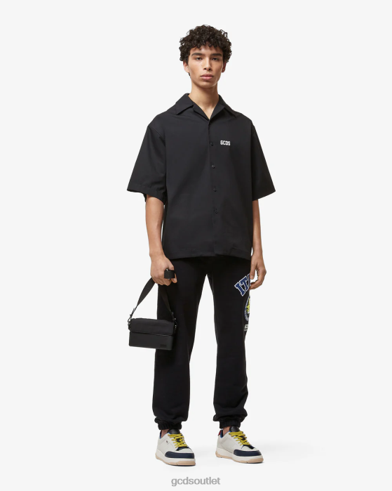 Men GCDS Spongebob Italico Print Basic Sweatpants Black 0FVX131