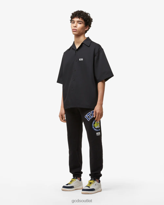 Men GCDS Spongebob Italico Print Basic Sweatpants Black 0FVX131