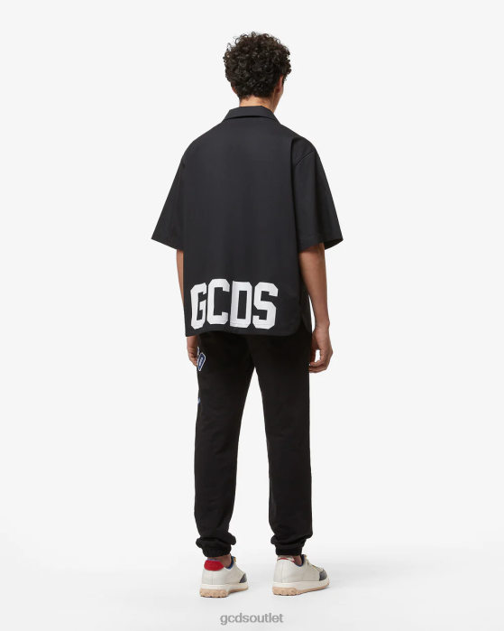 Men GCDS Spongebob Italico Print Basic Sweatpants Black 0FVX131