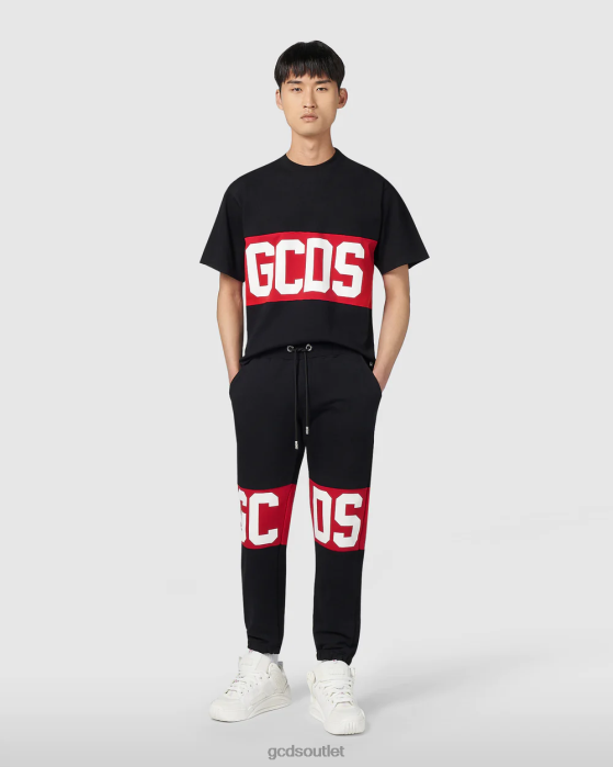 Men GCDS logo band regular sweatbottoms Black 0FVX143