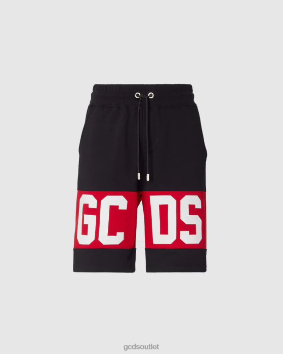 Men GCDS logo band regular sweatshorts Black 0FVX142