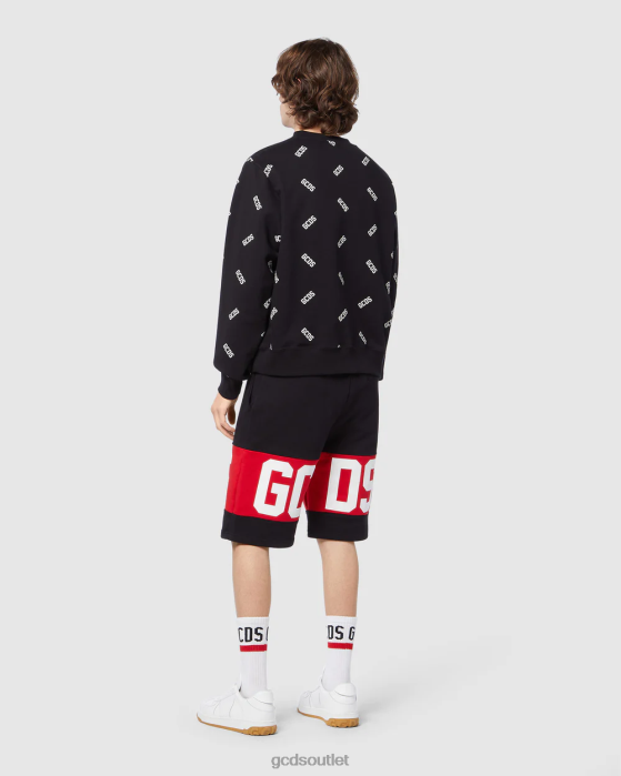 Men GCDS logo band regular sweatshorts Black 0FVX142