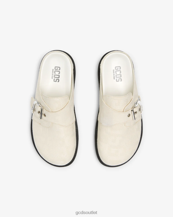 Men GCDS Jacquard Monogram Mules Off White 0FVX175