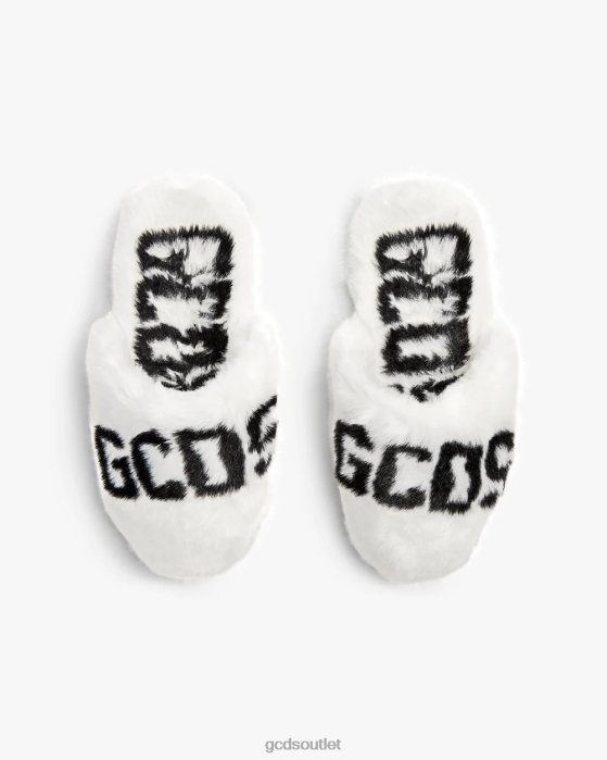 Men GCDS faux fur slippers White 0FVX194
