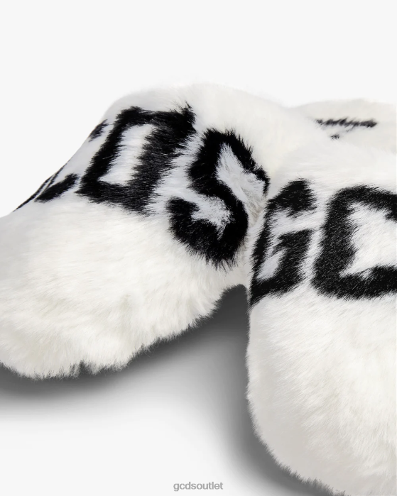 Men GCDS faux fur slippers White 0FVX194