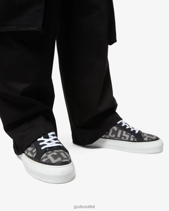 Men GCDS Jacquard Monogram Sneakers Black 0FVX162