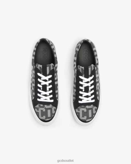 Men GCDS Jacquard Monogram Sneakers Black 0FVX162