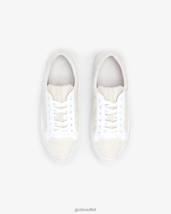Men GCDS Jacquard Monogram Sneakers Off White 0FVX161