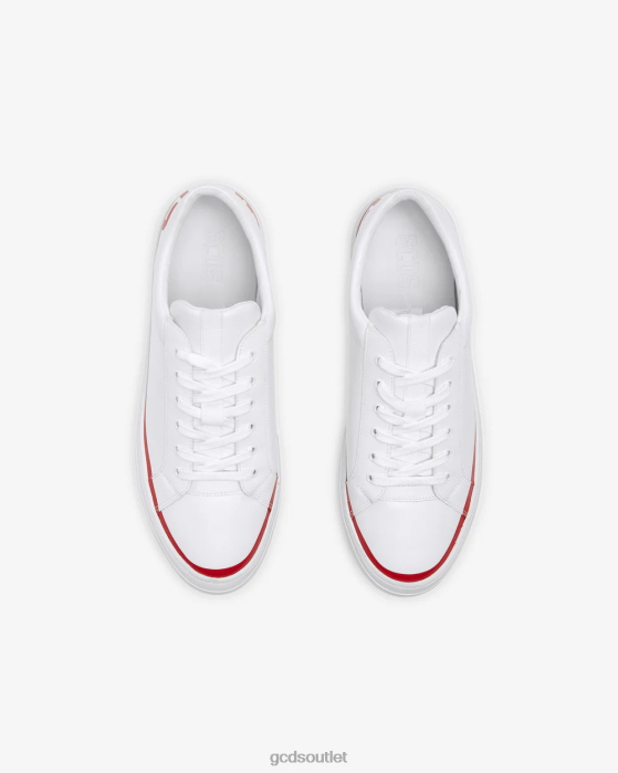 Men GCDS Leather Logo Sneakers Red 0FVX172