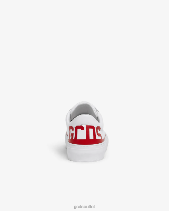 Men GCDS Leather Logo Sneakers Red 0FVX172
