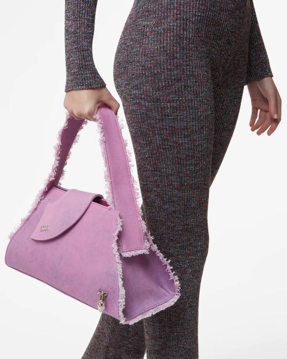 Women GCDS Comma Denim Medium Bag Pink 0FVX518