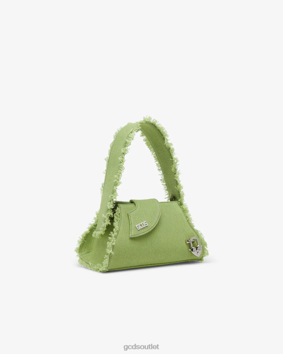 Women GCDS Comma Denim Small Bag Lime 0FVX516
